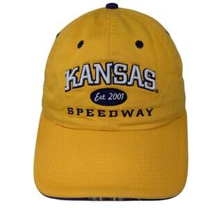 Kansas Speedway Est. 2001 Strapback Baseball Cap Yellow One Size Adjustable ISC